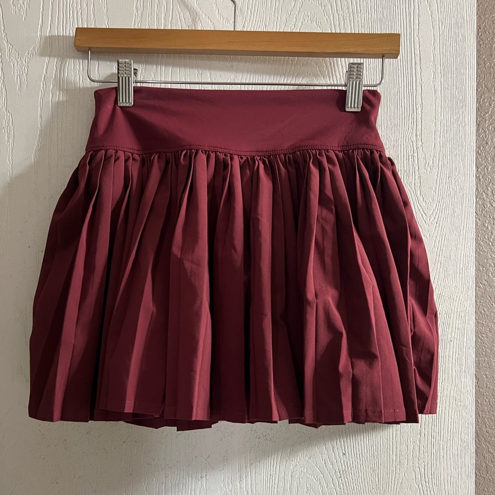 Girls Pleated Active Skirt - Burgundy